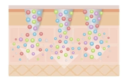 infographic showing biodegradation of a microneedle patch