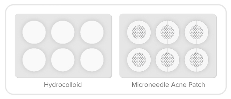 Dual packaging for hydrocolloid and microneedle acne patch