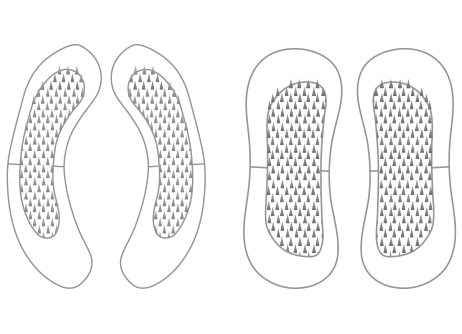 Curved microneedle patch shape and flattened microneedle patch