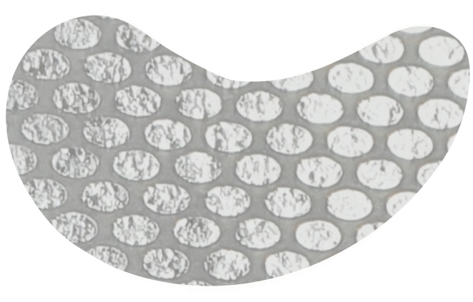 Silver dotted foil film of insoluble eye patch